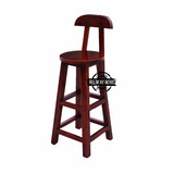实木吧凳碳化木吧椅酒吧桌椅火烧木椅子酒吧凳松木凳酒红色高脚椅