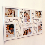 欧式相框连体挂墙 创意玫瑰花6寸组合照片墙 送礼朋友结婚相框