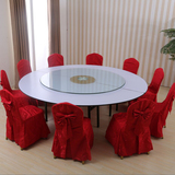 折叠餐桌大圆桌饭桌餐厅酒店圆桌面简约圆形可折叠桌子 折叠圆桌