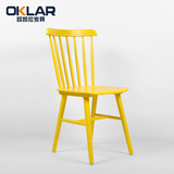 特价北欧全实木温莎椅 美式乡村简约餐椅子 西餐咖啡厅彩色椅批发