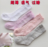 韩国夏季薄款女婴长袜中筒袜女宝过膝袜子松口纯棉婴儿长筒袜高腰