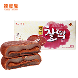 韩国进口零食 Lotte/乐天巧克力打夹心打糕186g 糯米饼干糕点小吃