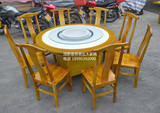 厂家直销现货实木火锅桌椅组合圆形火锅店餐桌餐椅商用火锅桌