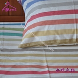 外贸尾单床品 100%纯棉色织纱卡粗布床单+枕套三件套 包邮