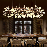 北欧宜家个性萤火虫吊灯创意个性咖啡厅酒店餐厅艺术叶子吊灯