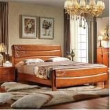 白色简约现代中式实木床双人床1.8米橡木1.5高箱储物婚床特价家具