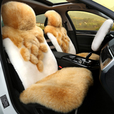 冬季新款汽车坐垫路虎发现极光途观宝马X3X5X6皮毛一体纯羊毛座垫