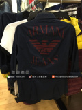 正品Armani Jeans/AJ阿玛尼男士长袖纯棉大LOGO修身衬衫美国代购