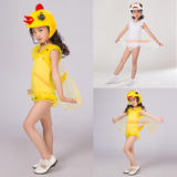 儿童动物服装大白鹅小鸭子造型舞台表演服夏装幼儿动物演出服小鸡
