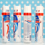 压伤特价 进口意大利产Aquafresh三色直立牙膏除口臭美白去黄防蛀