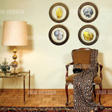 欧式木质家居客厅沙发背景墙挂画装饰画挂饰玄关复古贝壳铁艺壁画