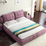 现代简约小户型卧室软体婚床 1.8米双人榻榻米布床 可拆洗布艺床