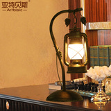 中式复古怀旧台灯特色咖啡厅酒吧创意灯具客厅卧室书房马灯煤油灯