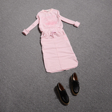 查薇拉欧洲站2016新款春装女装卫衣半身裙时尚休闲运动套装两件套