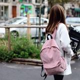 韩国ulzzang双肩包女学院风书包灯芯条绒背包2016新款休闲旅行包