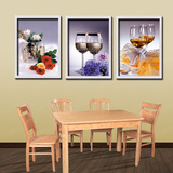 餐厅挂画壁画装饰画组合现代厨房欧式有框画中式墙画红酒杯水果