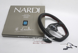 NARDI 平底D型14寸350mm孔皮黑架红线高品质改装运动方向盘