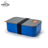 科罗恩 时尚长方形塑料饭盒 单层便当盒微波炉可日式分隔午餐盒