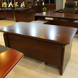 高档1.6米大班台老板桌办公桌简约现代时尚油漆实木皮办公家具