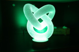 立体彩色3D效果LED台灯 创意小夜灯木质底座氛围灯遥控台灯