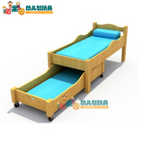 温尚双人床 环保原木活动床 幼儿园早教儿童专用床午休睡床带推拉