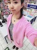 维拉家韩国代购嫩粉色长款针织开衫外衣春秋必备特价现货