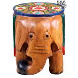 泰国木雕大象换鞋凳子客厅摆件结婚礼物实木象凳子换鞋凳矮凳