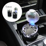 日本快美特 汽车用品 车用烟灰缸 车载太阳能带LED灯多功能烟灰盅