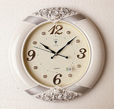 北极星静音挂钟欧式客厅时钟时尚现代大挂表镶钻装饰墙石英钟表