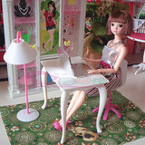 娃娃玩具芭芘娃娃玩具房间家具书房书桌女孩玩具娃娃玩具配件套装