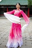 汉服男水墨色水袖舞蹈演出服装古典舞惊鸿舞现代舞表演服长袖女