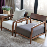 北欧单人沙发椅尚景阳台休闲椅创意现代单椅客厅实木卧室loft椅子