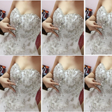 2016夏季婚纱礼服新娘韩版抹胸型长拖尾奢华镶钻白色大码绑带显瘦