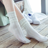 靴下物春夏季薄款复古镂空韩国堆堆袜子日系森女短袜蕾丝中筒女袜