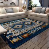 欧式客厅地毯 现代简约地中海茶几地毯 珊瑚绒床边毯 蓝色可机洗