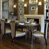样板房餐桌椅 欧式餐桌椅 新古典餐桌椅组合 后现代长方形餐桌椅