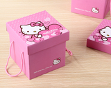 kitty猫正方形礼盒 满月生日包装盒 婚庆喜糖盒 卡通方形大号批发