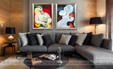 欧式精品纯手绘油画家居客厅高档有框画装饰画毕加索抽象油画