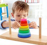 汉诺塔儿童早教智力玩具教具 幼儿益智彩虹叠叠乐套圈配对积木