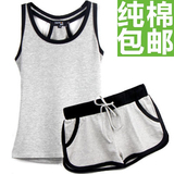 夏天无袖运动服套装女夏季跑步背心短裤薄款夏装韩版两件套健身服
