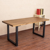 美式复古铁艺实木餐桌办公桌电脑桌简约长方形会议桌书桌洽谈桌子