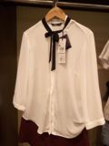 正品代购LaChapelle拉夏贝尔2016夏装新款白色衬衫10009967