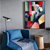 毕加索《着色组合体的形式》抽象复古画客厅装饰画卧室餐厅无框画