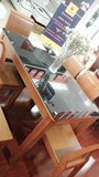 双虎家私 小户型钢化玻璃餐桌椅餐椅组合简约现代家具一桌配六椅