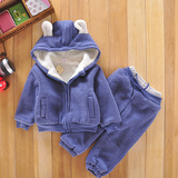 男童秋冬套装1-2-3-4-5岁女童宝宝棉服卫衣外套加厚加绒小孩衣服