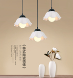 韩式田园美式创意北欧餐厅吊灯三头餐桌餐吊灯现代简约陶瓷灯具