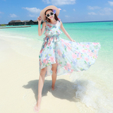 前短后长连衣裙夏季海滩沙滩裙修身海边度假必备中长款显瘦韩版仙