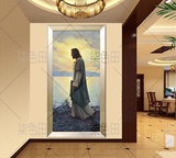 欧式古典人物客厅书房新品天主教耶稣圣像纯手绘仿真油画定制包邮