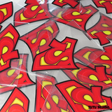TDS圖圖車貼 彩绘涂鸦超人标SUPERMAN贴纸拉花 汽车安全反光贴