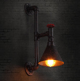 美式乡村创意个性阳台灯楼梯灯单头工业复古风格铁艺壁灯水管灯具